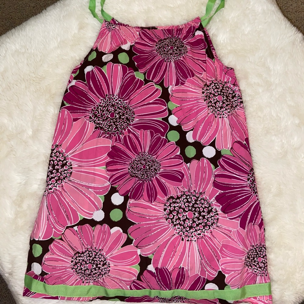 Hanna Andersson Pink Flower Pillowcase Dress 140cm